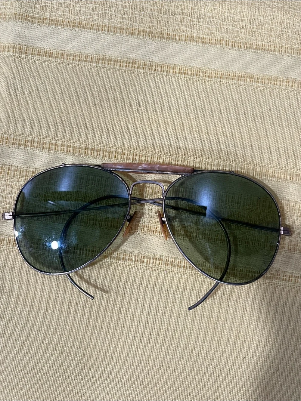 VINTAGE 1970s Rare B&L Ray-Ban Outdoorsman Aviators + OG Faux-Croc Leather Case